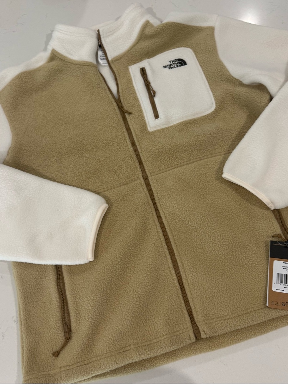 New XL The North Face Yumiori Zip Women's Tan Cream Brown Jacket Winter Fall NWT